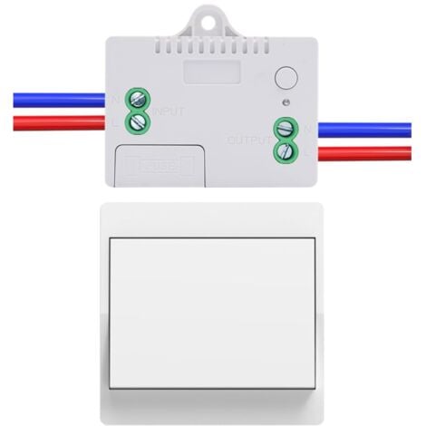 EU interrupteur sans fil sans piles Lot de 1 kit interrupteur sans fil autoalimente va et vient sans fil sans pile radio interrupteur a distance eclairage domestique (EU 1Gang 1V1 A)