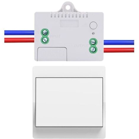 EU interrupteur sans fil sans piles Lot de 1 kit interrupteur sans fil autoalimente va et vient sans fil sans pile radio interrupteur a distance eclairage domestique (EU 1Gang 1V1 A)