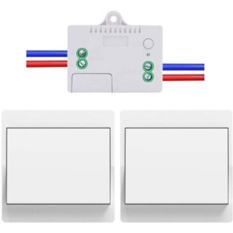 EU interrupteur sans fil sans piles Lot de 2 kit interrupteur sans fil autoalimente va et vient sans fil sans pile radio interrupteur a distance eclairage domestique (EU 1Gang 2V1 A)