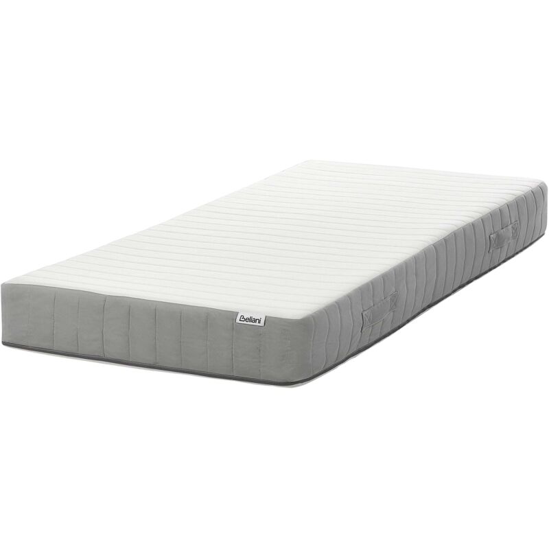 Beliani - Eu Single Size Pocket Sprung Mattress With Handles Memory Foam Filling 3ft Firm Removable Cover 7-zone Cushy