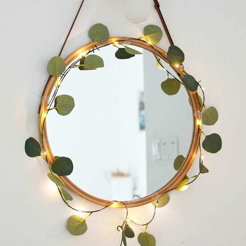 Eucalyptus Rattan String Lights, Christmas Decoration, led Vine String Lights for Garden, Yard, Home, Patio, Wedding Party DecorationUSB(5m, 50 bulbs)
