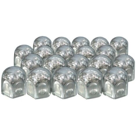 Eufab – Cache-écrou de roue 19 mm – Lot de 20 bouchons chromés métal – Protection vis de roue – Améliore l'apparence véhicule - Y328032