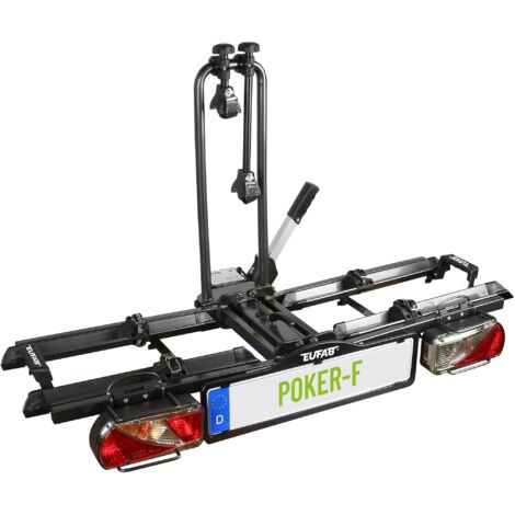 Eufab – Porte-vélos 2 vélos sur attelage pliable et basculant – Charge utile 60 kg – Compatible VAE et VTT – Fixation rapide sur attelage