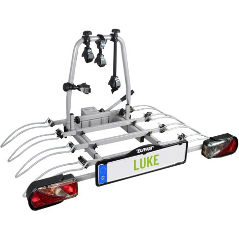 Eufab – Porte-vélos plateforme basculante 4 vélos – Fixation rapide – Rails réglables en acier – Charge max 70 kg – Dimensions 154 x 65 x 85 cm