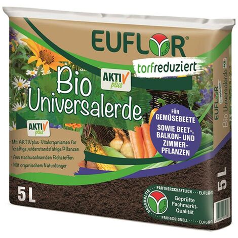 EUFLOR Bio Universalerde AKTIVplus Pflanzenerde Wachstumshilfe Dünger 5