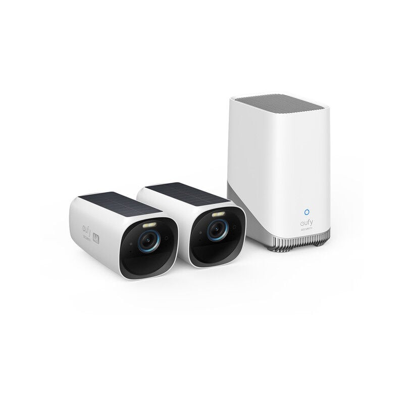 Eufy - Security Cam S330 Extérieure WiFi sans Fil, 4K, Panneau Solaire Intégré, Kit 2+1
