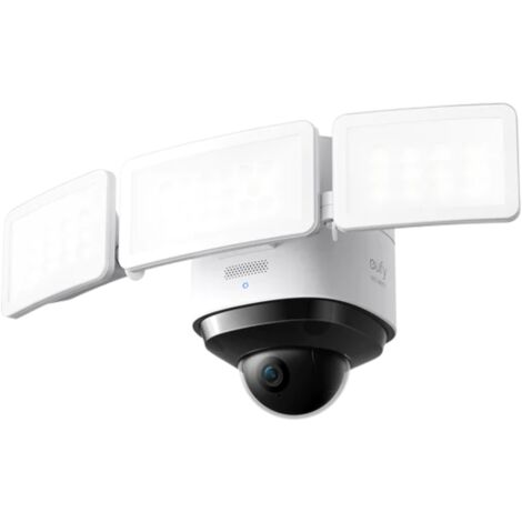 eufy Security Floodlight Cam 2 Pro, Camera Surveillance WiFi Extérieur, Couverture Panoramique et Inclinaison à 360 Degrés, 2K, Éclairage Intelligent, Étanche, IA sur l’Appareil, sans Frais Mensuels