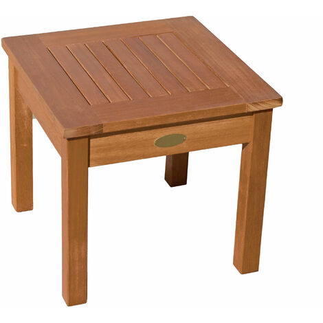 Eukalyptus Beistelltisch 40 cm - Teak Look - Kleiner Gartentisch aus Massivholz - Tisch für Balkon Terrasse Garten Blumen Pflanzen