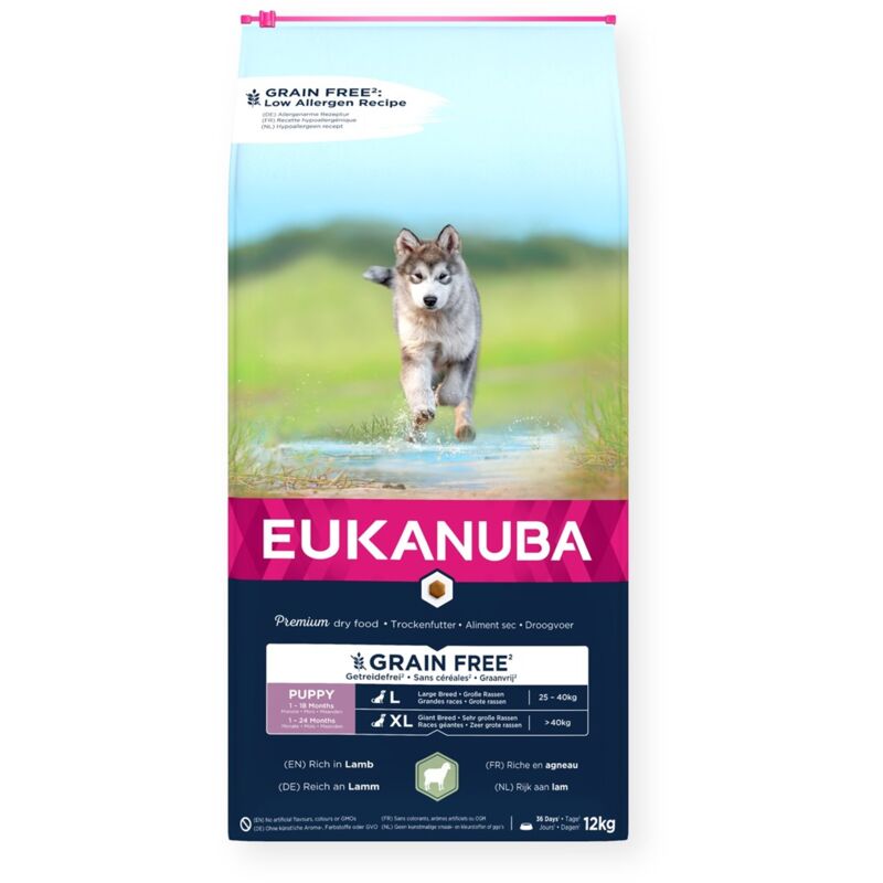 Eukanuba - Grain Free Puppy Large&Giant Lamb - nourriture sèche pour chiens - 12kg