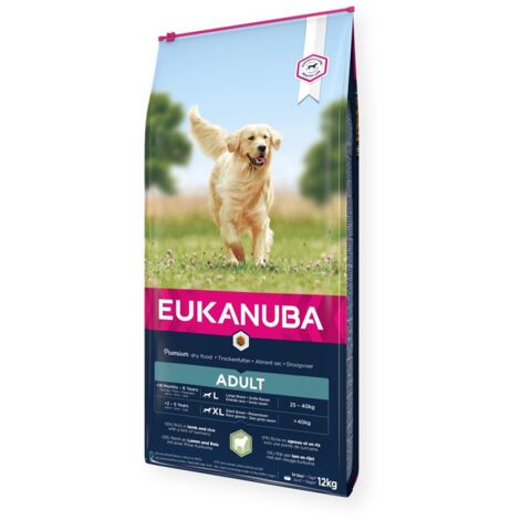 EUKANUBA Trockenfutter für Hunde, ausgewachsene Hunde großer Rassen, Lamm & Reis, 12 kg