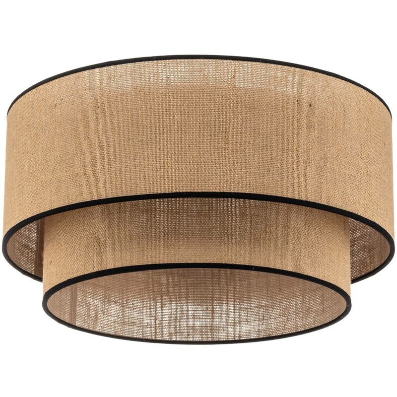 Euluna - Ceiling Light Boho jute & black dimmable) in Brown made of Textile for e.g. Living Room & Dining Room (1 light source, E27) from natural