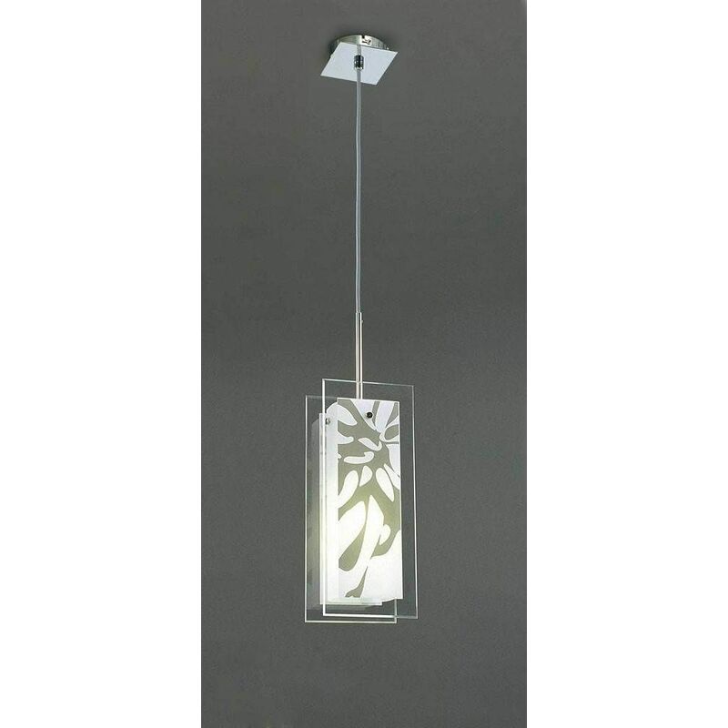 Euphoria pendant light 1 bulb L1 / SGU10, polished chrome / white opal glass