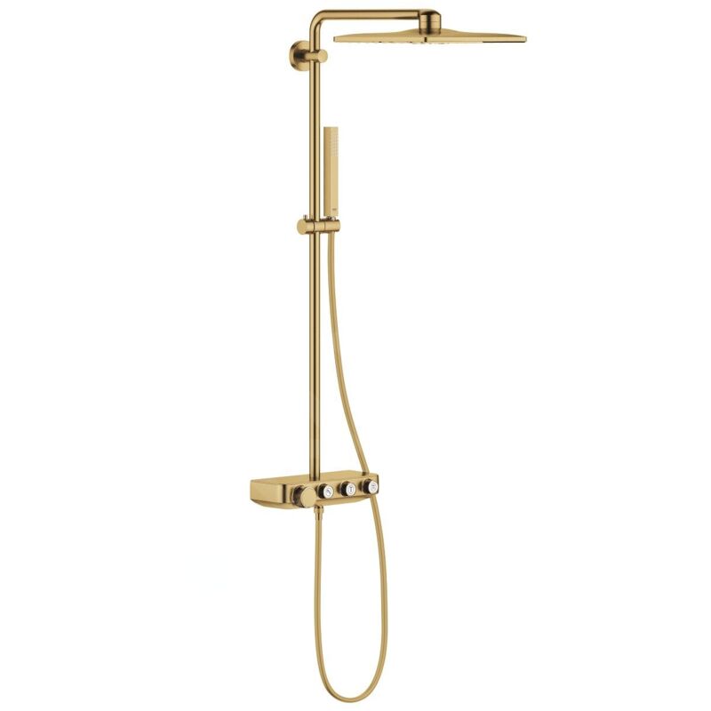 Grohe - Euphoria SmartControl - Set de douche Cube 310 Duo avec thermostat, 2 jets, Cool Sunrise brossé 26508GN0