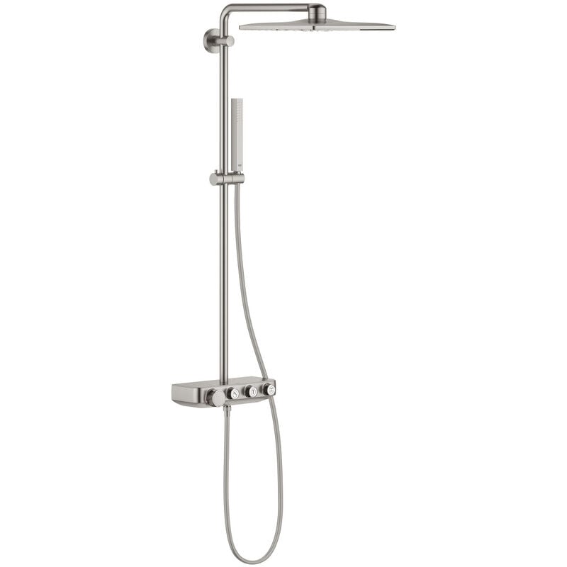 Grohe Euphoria Smartcontrol System 310 Cube Duo, Colonne de douche avec mitigeur thermostatique, Supersteel (26508DC0)