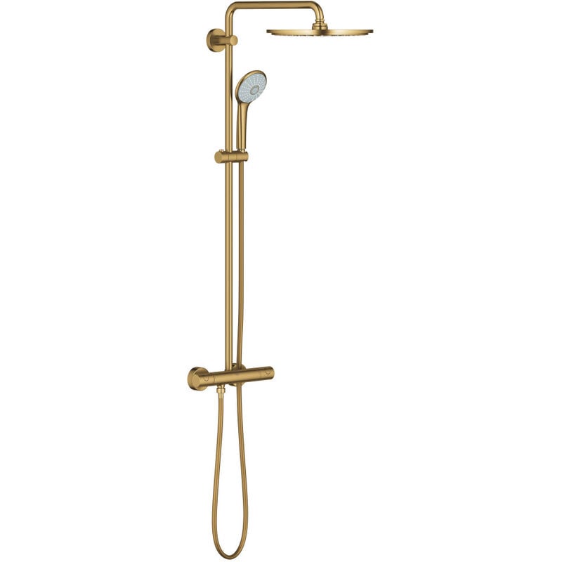 Euphoria System 310 Shower system with thermostatic mixer for wall mounting, Brushed Cool Sunrise (26075GN0) - Grohe