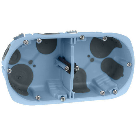 Eur Ohm – Boîte d'encastrement mural double XL AIR'métic 2 postes – Diamètre 67mm – Profondeur 40mm – Entraxe 71mm – Économie d'énergie jusqu'à 10%