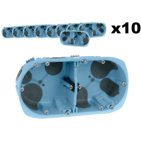 Eur Ohm – Lot de 10 boîtes doubles XL AIR'métic 67mm – Profondeur 40mm – Entraxe 71mm – Réduction des infiltrations d'air jusqu'à 10%