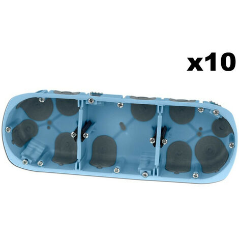 Eur Ohm – Lot de 10 boîtes triples XL AIR'métic – Diamètre 67mm – Profondeur 40mm – Entraxe 71mm – Pour maisons neuves et rénovations