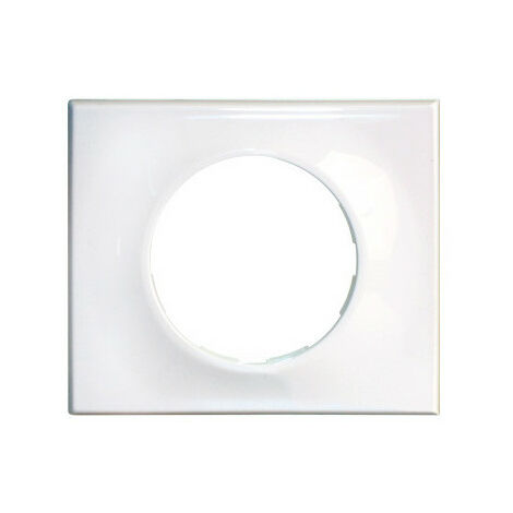 Eur Ohm – Plaque Eurohm 1 poste blanc brillant – Fixation à clipser – Entraînement 71 mm – Pour finition intérieure