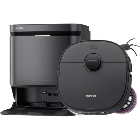 EUREKA J15 Max Ultra Robot Aspirapolvere Lavapavimenti, Aspirapolvere Robot Potente Aspirazione 22000Pa, Lavaggio Mocio ad Acqua Calda a 80℃, Batteria 6400mAh, Stazione Autopulizia/autopulente, Nero