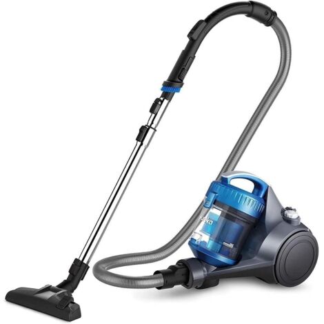 Eureka WhirlWind Aspirapolvere senza sacco, aspirapolvere a traino, aspirapolvere potente silenzioso con cavo per tappeti, pavimenti, pelo animale e polvere, 700W, 1,5L, blu