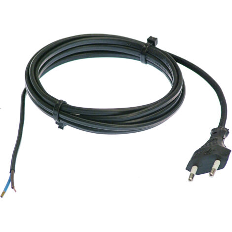 Euro-Anschlussleitung 230V 2,5A schwarz 3m H03VVH2-F 2x0,75 IP20