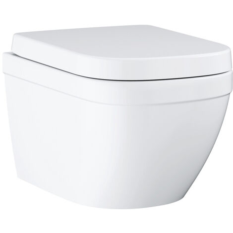 Euro Ceramic inodoro suspendido con efecto de agua 39693 Tapa Soft Close blanco alpino