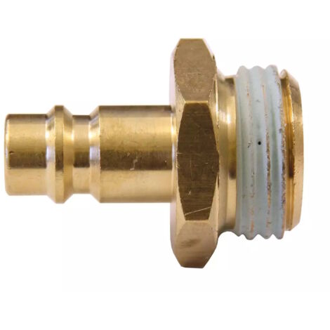 Euro Druckluft Stecknippel aus Messing mit Außengewinde 1/2"