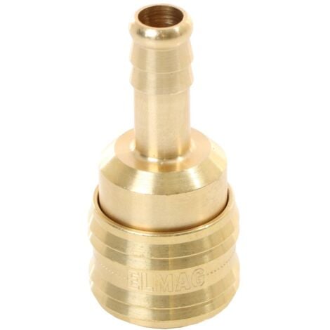 ELMAG Euro Druckluftkupplung Schnell-Kupplung aus Messing mit 9 mm Schlauchtülle