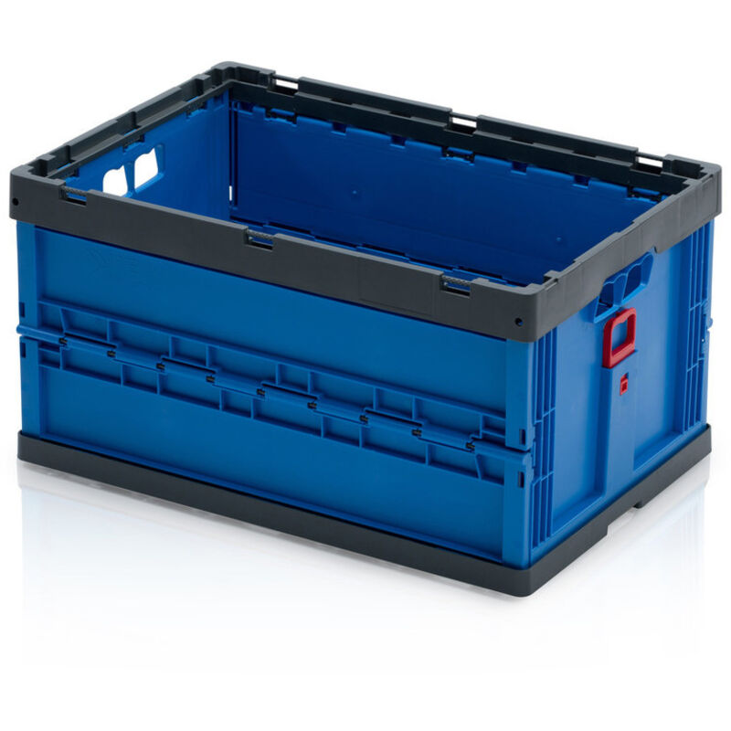 EURO-Faltbox, mit Durchfassgriffen blau/grau