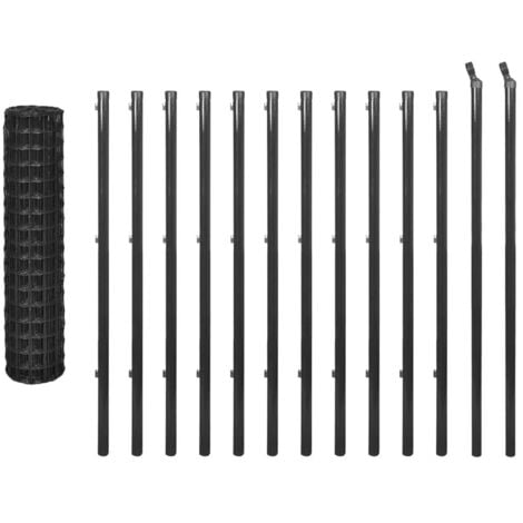 Euro Fence Steel 25x1.2 m Grey vidaXL