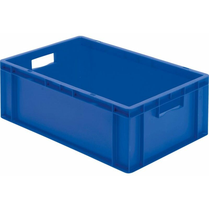 Image of Certeo - Transport-Stapelkasten 600x400x210 mm blau, geschlossen mit Griffloch