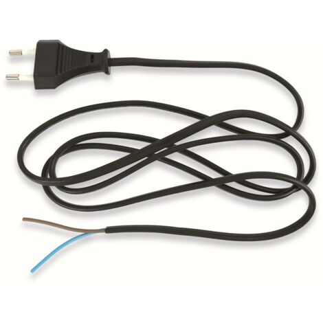 Euro-Netzkabel mit offenem Ende, 1,5 m, schwarz