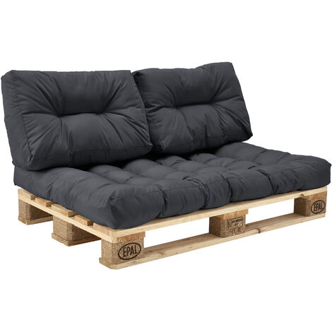 Euro Paletten Sofa 1x Sitz 2x Ruckenkissen Dunkelgrau Kissen Auflage