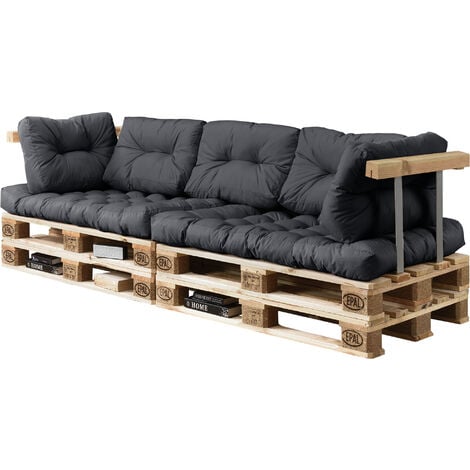 Euro Paletten Sofa 7x Sitz Ruckenkissen Dunkelgrau Kissen Auflage 52481040