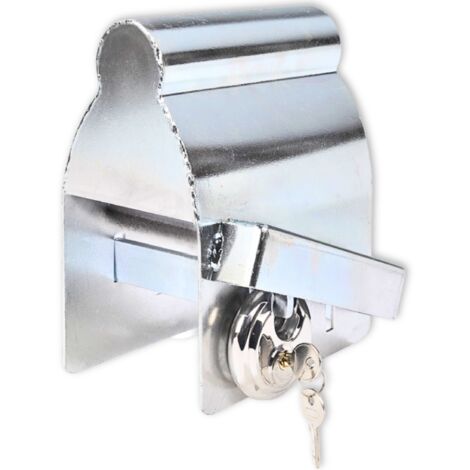 Euro Vanadium – Antivol pour remorque avec cadenas en acier – Système de verrouillage intuitif – Compatible avec remorques et caravanes – Dimensions 12x22,7x18 cm