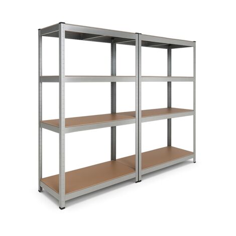 Euro Vanadium – Étagère métallique modulable 160 x 160 cm – Charge maximale 640 kg – 8 plateaux en acier galvanisé – Montage rapide avec clips