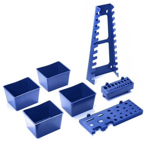 OSE EURO VANADIUM - Juego de 7 accesorios y cajas de plástico para paneles de herramientas