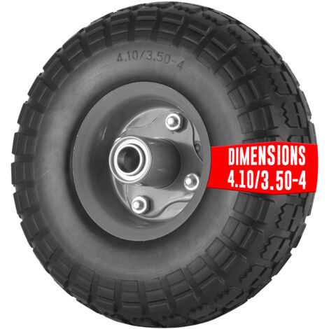 Euro Vanadium – Roue pleine increvable pour diable 10' – Ø 260 mm – Alésage 20 mm – Polypropylène et mousse polyuréthane – Capacité 130 kg