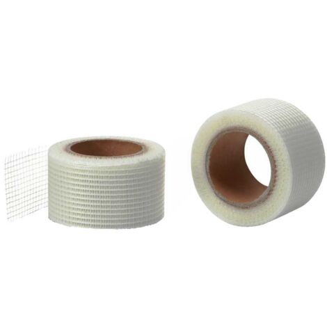 Euro Vanadium – Ruban adhésif en fibre de verre 10m x 5cm – Lot de 2 rouleaux – Pour colmatage de surfaces importantes – Trame blanche autocollante