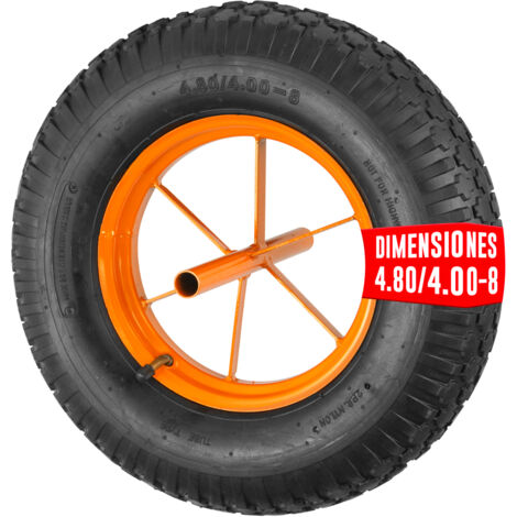 EURO VANADIUM - Rueda hinchable para carretilla de 380 mm con eje de diámetro 20 mm
