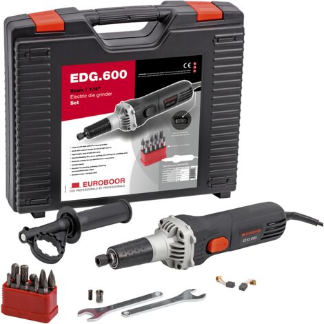 Euroboor EDG.600 Elektrische Werkzeugschleifmaschine - Stromspannung 220 - 240 Volt - EU-Stecker nach CEE 7/7 - Motorleistung 600 Watt, 027000 RPM