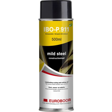 Euroboor IBO-P.911.500/BIO Schneidöl-Spray für Baustahl, 500 ml – Kühlend und Schmierend, Ideal für Werkzeugvorbereitung, Verlängert Werkzeuglebensdauer