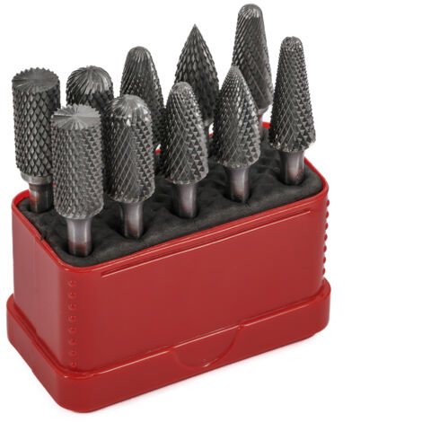 Euroboor RBS.1012D Rotationsfräser-Set - Diamantschliff - Kopf 10mm, Schaft 6mm - 10 teiliges Set