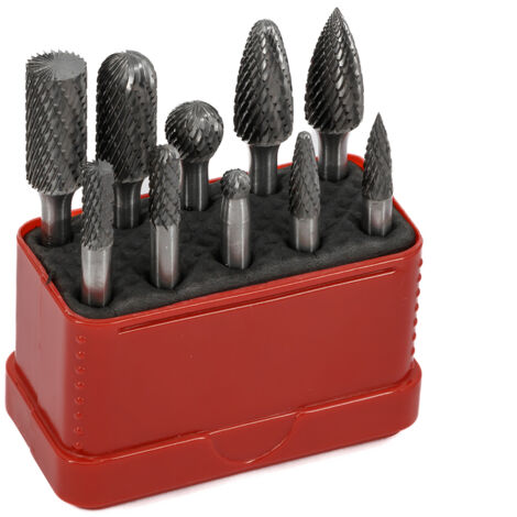 Euroboor RBS.BOX Rotationsfräser-Set - Schaftdurchmesser 6 mm - Diamantschliff - Ideal für Gusseisen, ungehärteten Stahl, Edelstahl, Messing