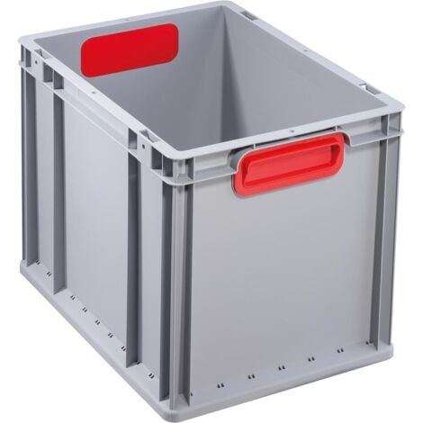 EuroBox 432,400x300x320mm Griffe geschl.,grau/rot