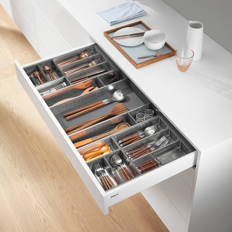 Blum - Ménagère en acier inoxydable M50 Comp. c. Tiroirs (Mod. f)