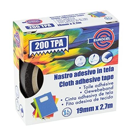 EUROCEL 016714194A RUBAN EN TISSU, 19 X 2,7 MM, NOIR