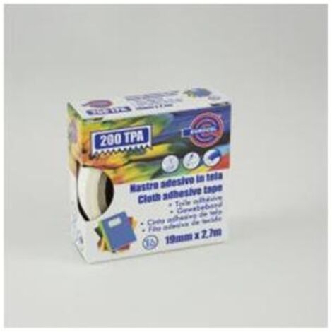 Eurocel Nastro adesivo telato TPA 200 19mm x 2,7m bianco per ufficio