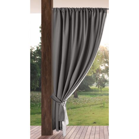 Eurofirany GARDEN Tenda per Esterni con Tasca Per Asta - 1 Pezzo. Tende impermeabili per Terazze, Tenda per Gazebo Pergolata Patio Balcone, Protezione Solare e Privacy, 155x200 cm, Grigio Scuro